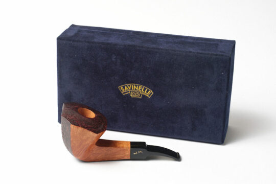 Savinelli Autograph Freestyle Partially Sandblasted Paneled Bent Dublin (6mm) Tobacco Pipe