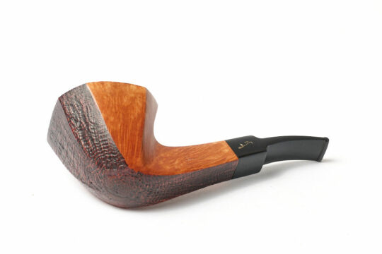 Savinelli Autograph Freestyle Partially Sandblasted Paneled Bent Dublin (6mm) Tobacco Pipe - Image 5