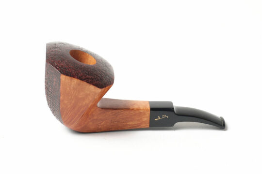 Savinelli Autograph Freestyle Partially Sandblasted Paneled Bent Dublin (6mm) Tobacco Pipe - Image 2