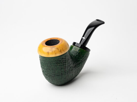Caminetto Sandblasted Reverse Calabash Calabash (06) (37) (AT) Tobacco Pipe - Image 3
