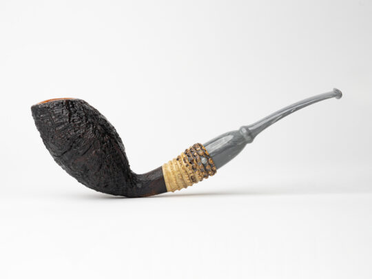 Nate King Black Fan Blast Magnum Egg w/ Bakelite Stem