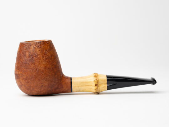 Brandon Brooks Sandblasted Bamboo Brandy Tobacco Pipe