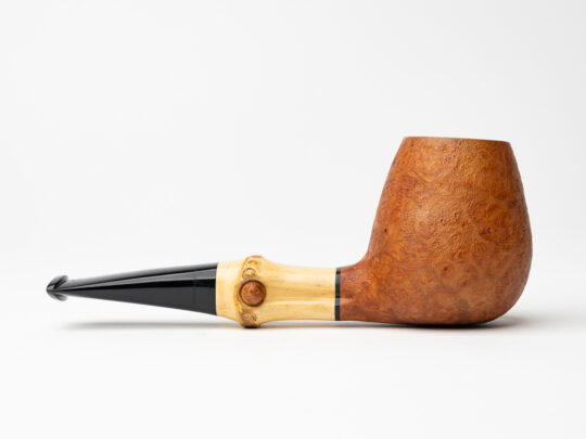 Brandon Brooks Sandblasted Bamboo Brandy Tobacco Pipe - Image 2