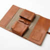 Passatore pipe folding pouch canvas+leather cognac