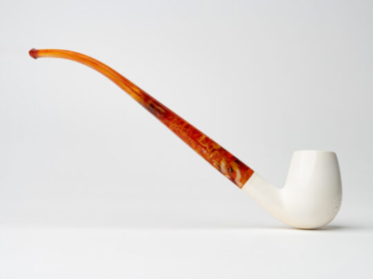 Servi-Meerschaum Bent Billiard Churchwarden Meerschaum Tobacco Pipe - Image 2