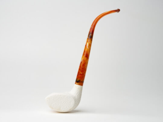 Servi-Meerschaum Rusticated Freehand Churchwarden Meerschaum Tobacco Pipe