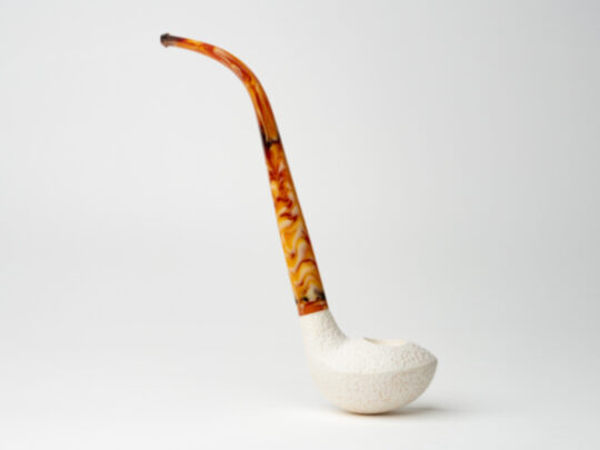 Servi-Meerschaum Rusticated Freehand Churchwarden Meerschaum Tobacco Pipe - Image 2