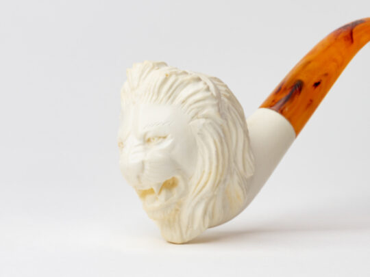 Servi-Meerschaum Carved Lion Meerschaum Tobacco Pipe