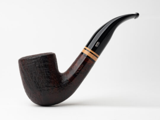 Chacom Erica Sandblasted Bent Billiard (1205) Tobacco Pipe