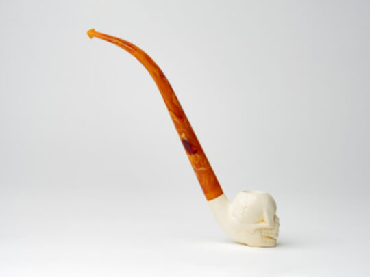 Servi-Meerschaum Carved Skull Meerschaum Tobacco Pipe - Image 2