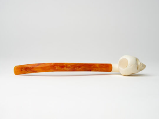 Servi-Meerschaum Carved Skull Meerschaum Tobacco Pipe - Image 4