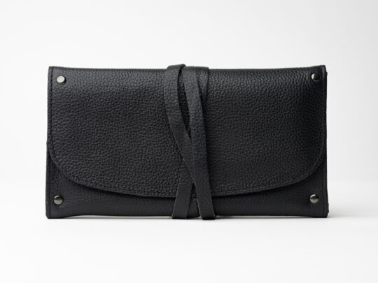 Genuine Leather Deluxe Rollup Pouch (Black or Brown) - Image 2