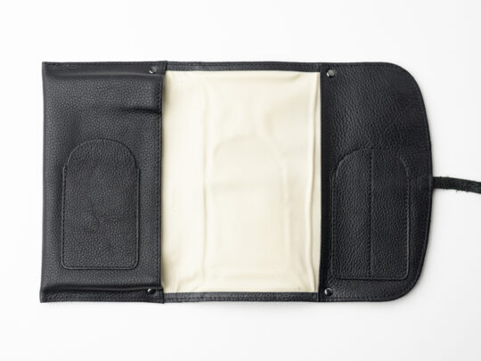 Genuine Leather Deluxe Rollup Pouch (Black or Brown) - Image 6