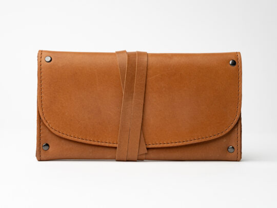 Genuine Leather Deluxe Rollup Pouch (Black or Brown)