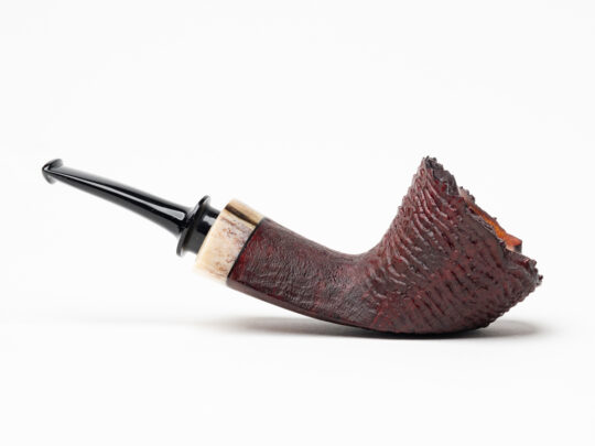 Dirk Heinemann Sandblasted w/ Fossilized Whale Bone Dublin Tobacco Pipe - Image 3