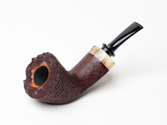 Dirk Heinemann Sandblasted w/ Fossilized Whale Bone Dublin Tobacco Pipe