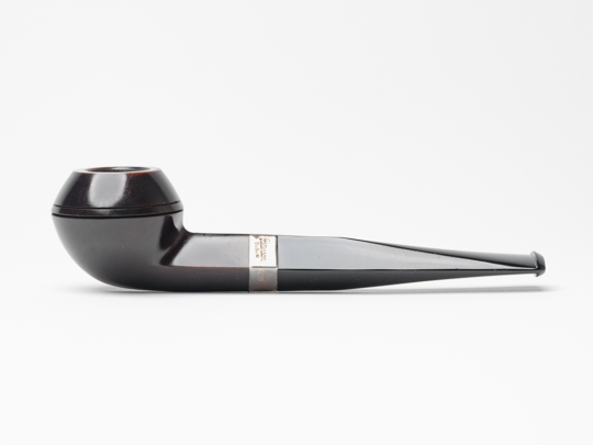 Junior Heritage Silver Mounted Straight Bulldog Fishtail Tobacco Pipe
