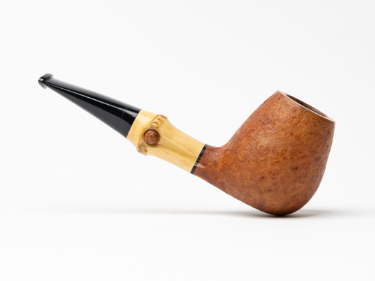 Brandon Brooks Sandblasted Bamboo Brandy Tobacco Pipe - Image 6