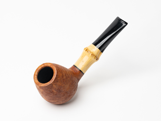Brandon Brooks Sandblasted Bamboo Brandy Tobacco Pipe - Image 5