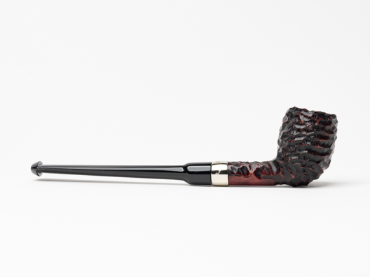 Peterson Speciality Rusticated Nickel Mounted Belgique Fishtail Tobacco Pipe - Image 2