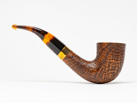 Chacom Churchill Sandblasted Bent Billiard (863) Tobacco Pipe - Image 2