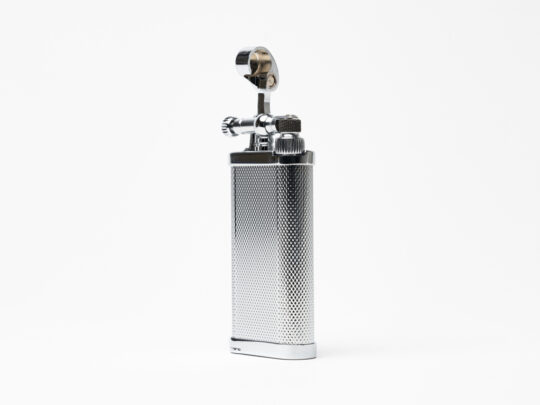 IM Corona Old Boy Chrome Engine Turned Pipe Lighter - Image 2